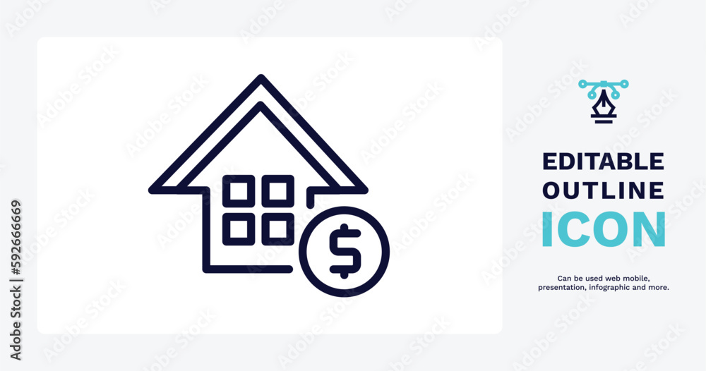 real estate icon. Thin line real estate icon from real estate industry collection. Outline vector isolated on white background. Editable real estate symbol can be used web and mobile real estate icon. Thin line real estate icon from real estate industry collection. Outline vector isolated on white background. Editable real estate symbol can be used web and mobile