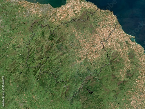 Scottish Borders, Scotland - Great Britain. Low-res satellite. No legend photo