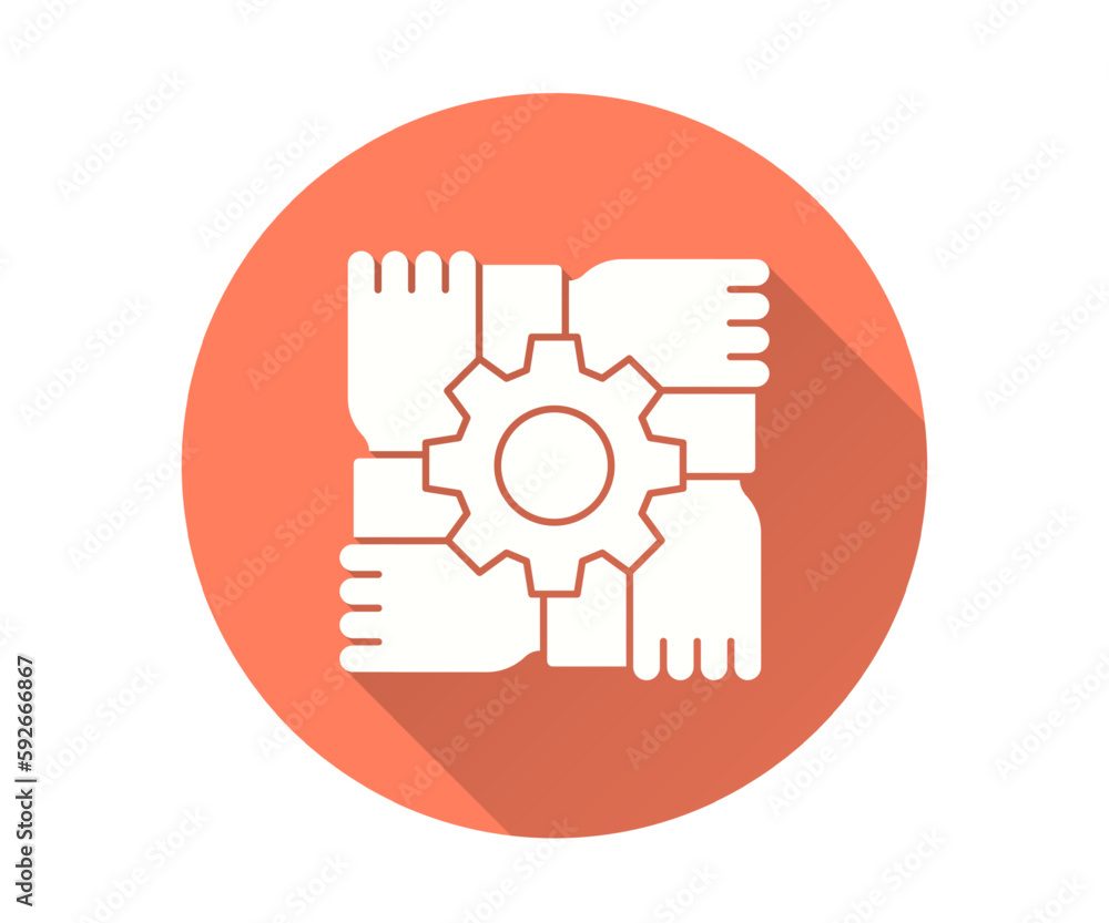 Partnership icon. Simple illustration with long shadow for graphic and web design.