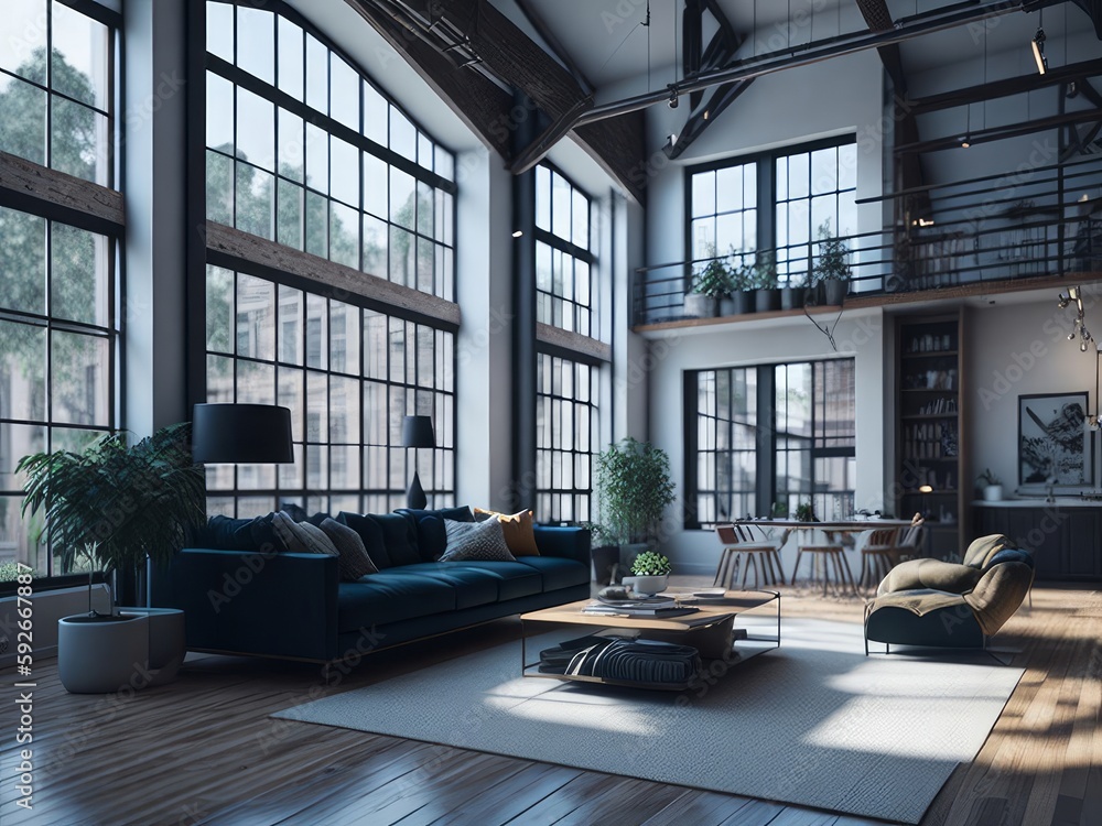 Mock up frame living room loft Mock up frame living room loft