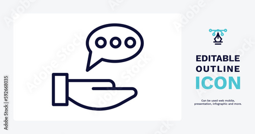 advise icon. Thin line advise icon from social media marketing collection. Outline vector isolated on white background. Editable advise symbol can be used web and mobile