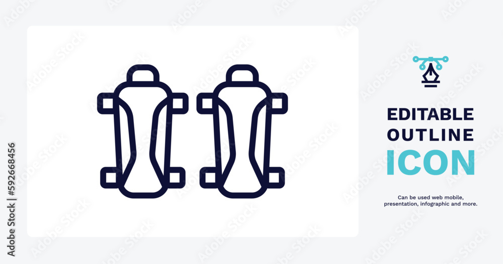 shin guards icon. Thin line shin guards icon from sport and games collection. Outline vector isolated on white background. Editable shin guards symbol can be used web and mobile shin guards icon. Thin line shin guards icon from sport and games collection. Outline vector isolated on white background. Editable shin guards symbol can be used web and mobile