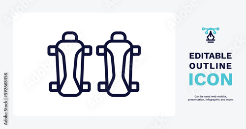 shin guards icon. Thin line shin guards icon from sport and games collection. Outline vector isolated on white background. Editable shin guards symbol can be used web and mobile