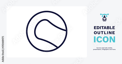 tennis sport ball icon. Thin line tennis sport ball icon from sport and games collection. Outline vector isolated on white background. Editable tennis sport ball symbol can be used web and mobile