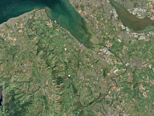 Flintshire, Wales - Great Britain. Low-res satellite. No legend photo