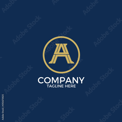 Letter A and Pillar logo