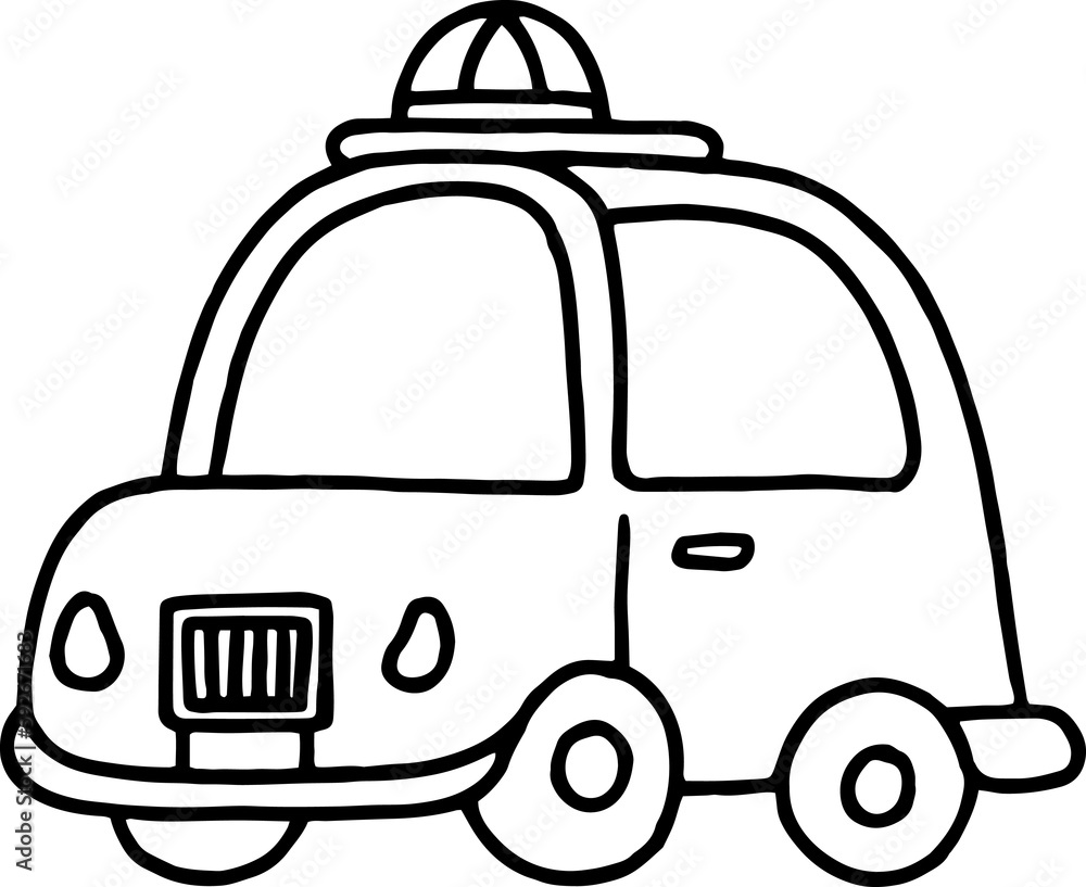 taxi car outline doodle