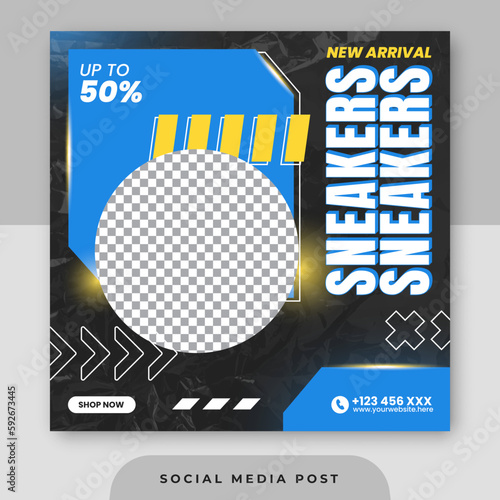New arrivals sneakers sale social media template