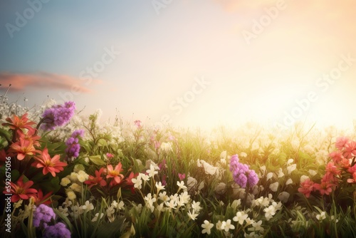 spring flower background on white background © supatthanan