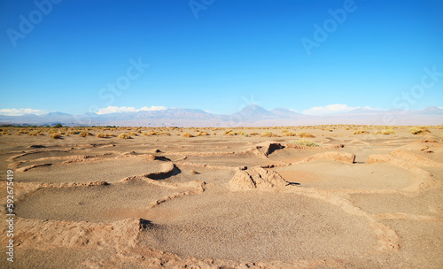 Structure of the Ancient Settlement of Tulor with Licancabur Volcano in the Backdrop, Atacama Desert, Northern Chile photo