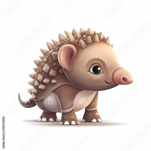 Armadilo Cartoon. Generative AI