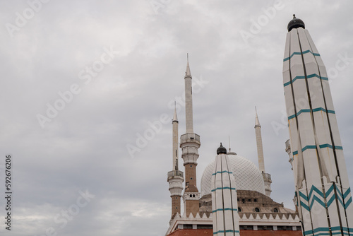 Great mosque on the Semarang Central Java, when day time with cloudy sky. The photo is suitable to use for Ramadhan poster and Muslim content media.