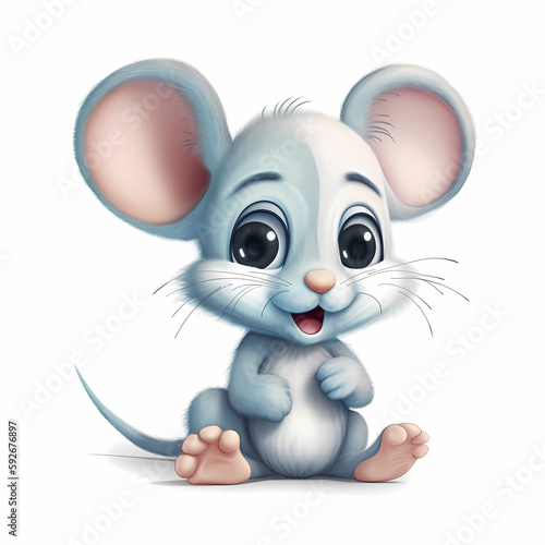 Baby Mouse Cartoon. Generative AI