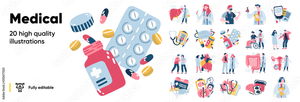 illustration of medical concepts. flat vector illustration of medical concepts. flat vector