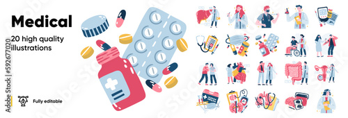 illustration of medical concepts. flat vector