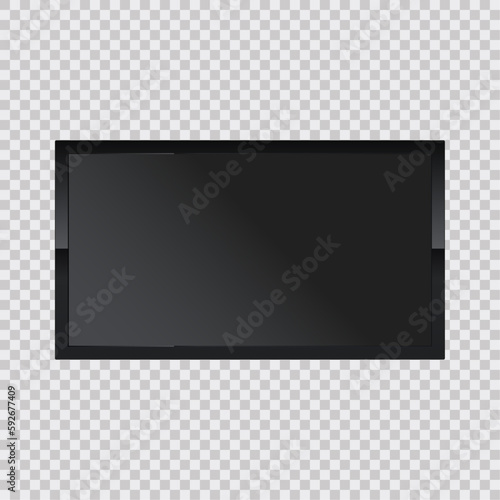 LED TV mockup in 3Ds of Realistic light box. Illuminated lightbox with empty space for design