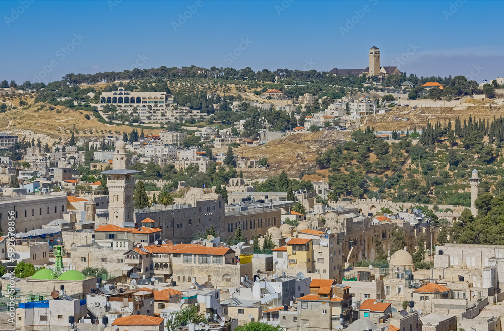 Obraz premium Roofs of the old city Jerusalem Israel