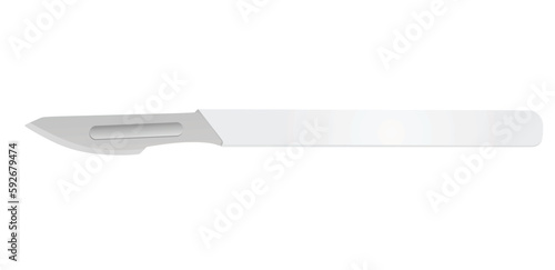 Surgical thin scalpel. vector illustration