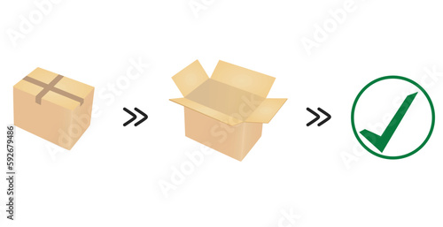Closed and open box. vector