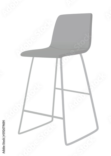 Grey bar chair. vector illustration