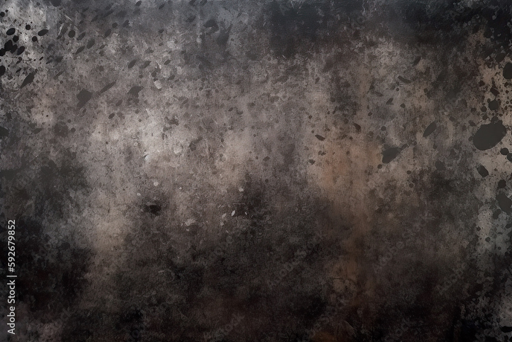 Naklejka premium Dark taupe grey metal grunge texture background. Generative AI.