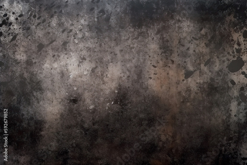 Dark taupe grey metal grunge texture background. Generative AI.