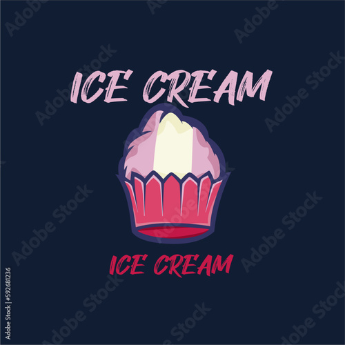 vector illustration of ice cream with a combination of strawberry and vanilla flavors, clean image, vector ice cream.