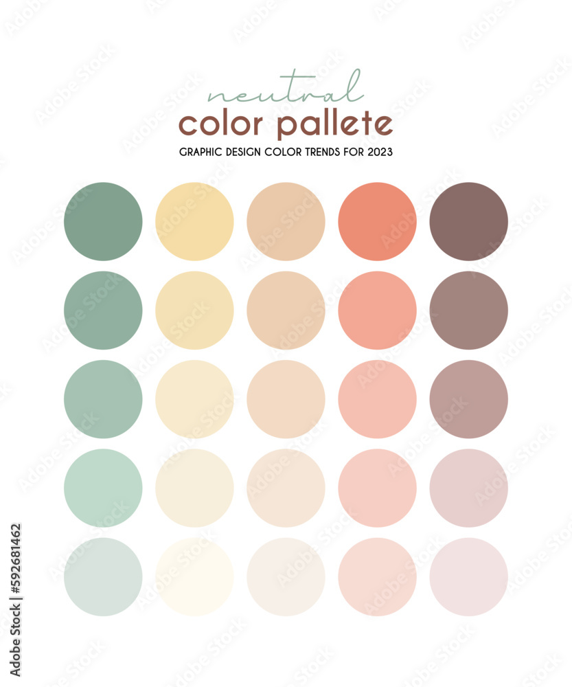 Neutral color pallete. Modern color pallete. Soft pastel colors. color trend 2023