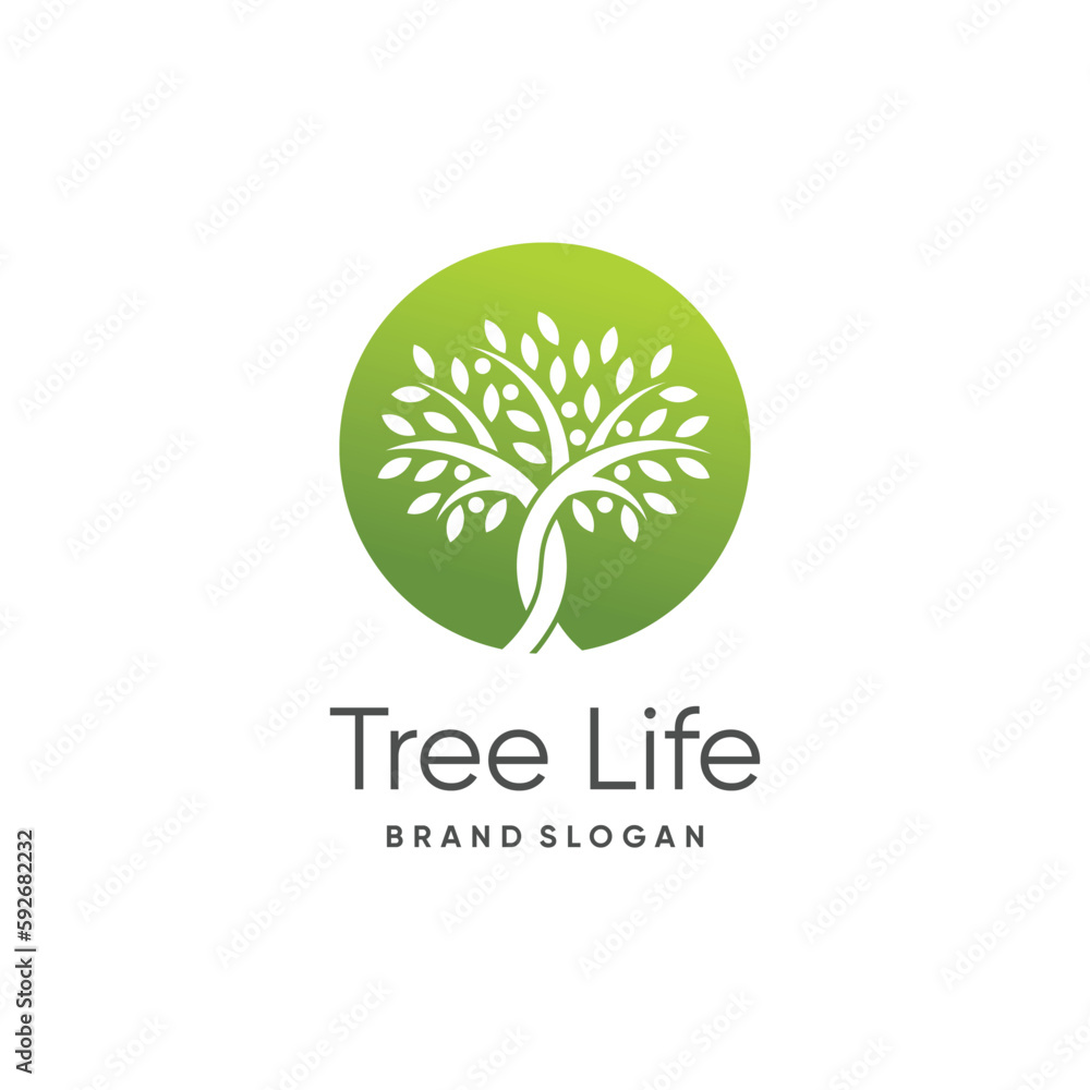Tree logo design idea with creative concept