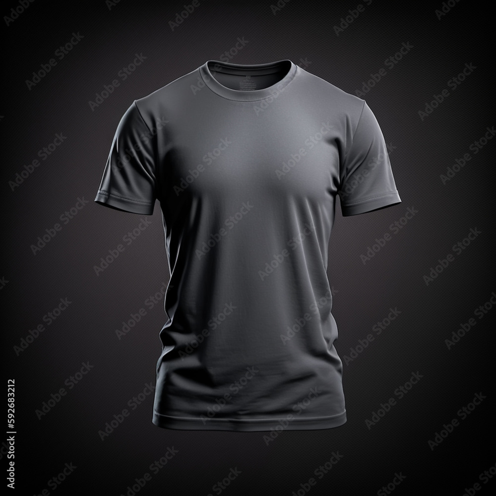 blank grey tshirt mockup,close up grey t-shirt on dark background ...