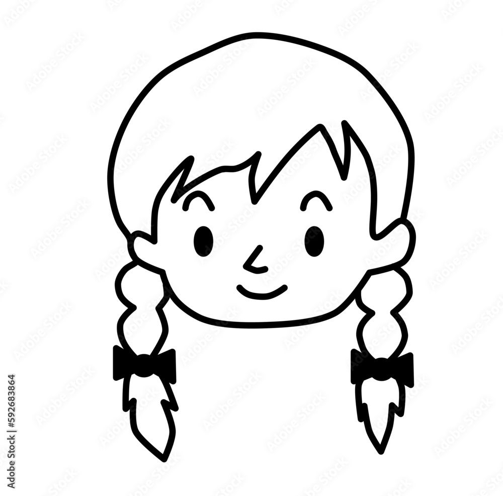 Girl face Hand drawn doodle 