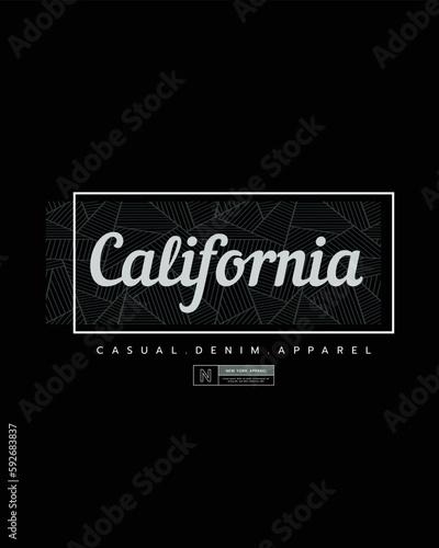 california clothing typography, slogan and abstract design vector illustration