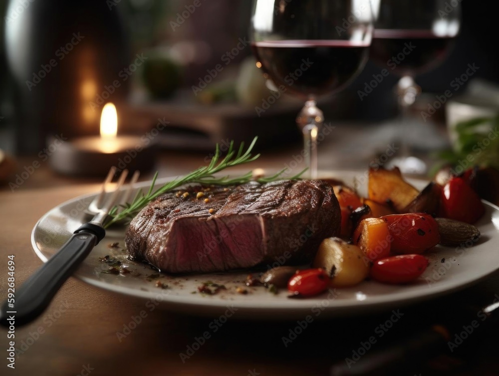 Close-Up Shot of Delicious Steak Being Cut with Sharp Knife Close-Up Shot of Delicious Steak Being Cut with Sharp Knife