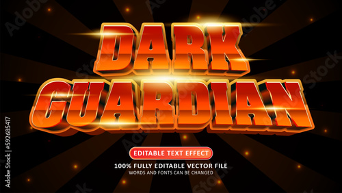 Dark guardian game title 3d editable modern text effect