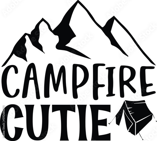campfire cutie typography tshirt and SVG Designs for 
Clothing and Accessories