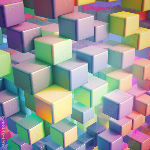 abstract cubes colorful