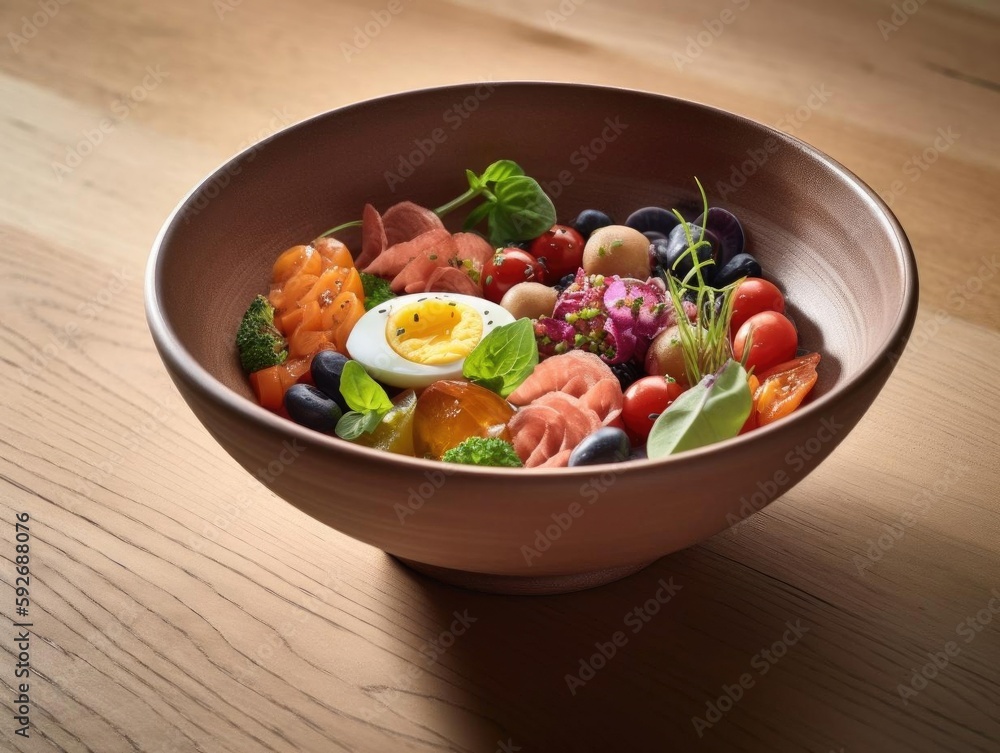 Freshly Made Dish in Ceramic Bowl Close-Up Shot.