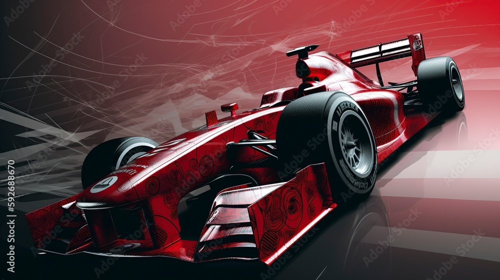 Formula 1 Car Series 5, Generative AI, Illustration