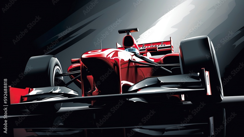Fototapeta premium Formula 1 Car Series 5, Generative AI, Illustration