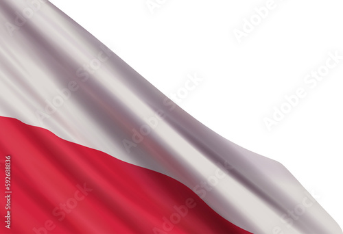 Realistic Flag of Poland isolated on a transparent background. Design element for Day of the Flag, Constitution Day, Independence Day.