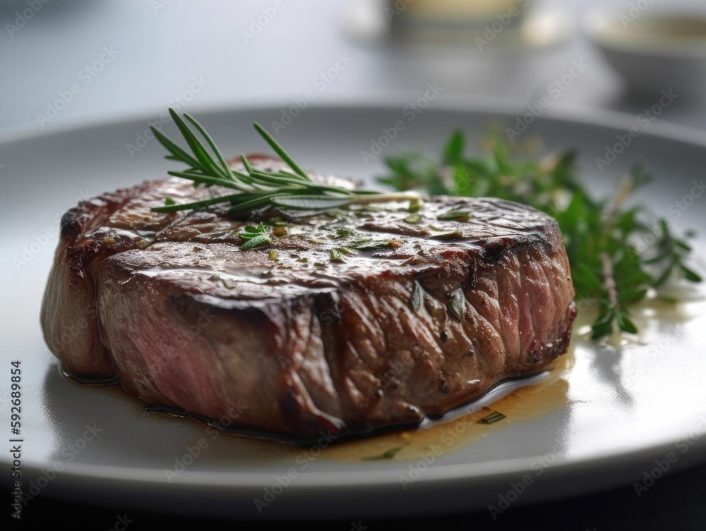 A Juicy Grilled Steak Close-Up Shot. A Juicy Grilled Steak Close-Up Shot.