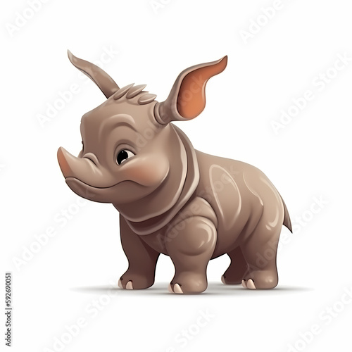 cute baby rhino. Generative AI © simpledesign79