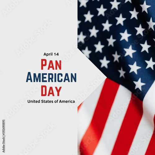Pan American day illustration attractive American Flag