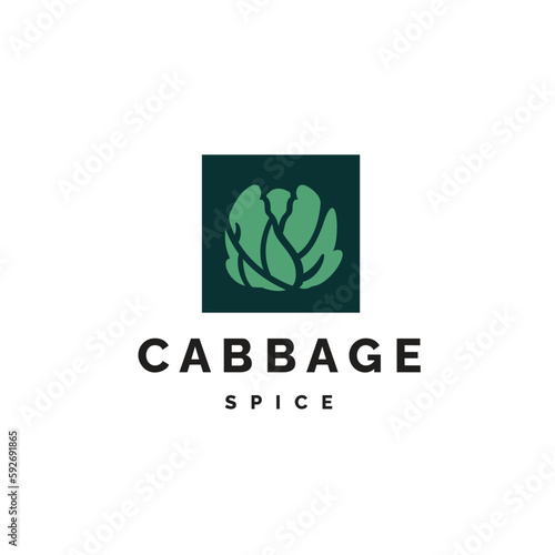 minimalistic fresh cabbage logo vector icon illustration