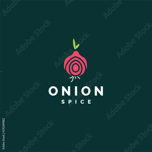 minimalistic fresh onion logo vector icon illustration