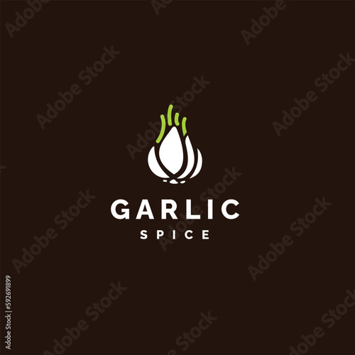 minimalistic fresh garlic logo vector icon illustration