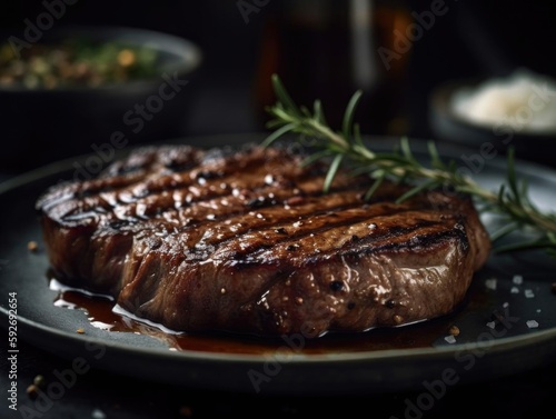 Close-up of a Juicy Grilled Steak with Perfect Char