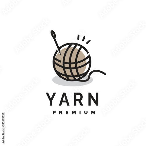thread ball with needle logo vector icon illustration