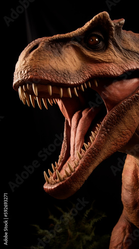 tyrannosaurus dinosaur 3d render created with Generative Ai technology © Andrii Yablonskyi