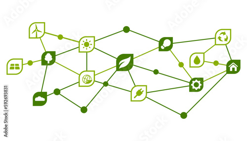 Sustainability Environment Green Energy. 
Connecting the elements renewable , ecology, green, energy environmental. Vector template background banner